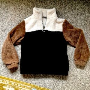 SOLD Shein Quarter Zip Teddy Sweatshirt